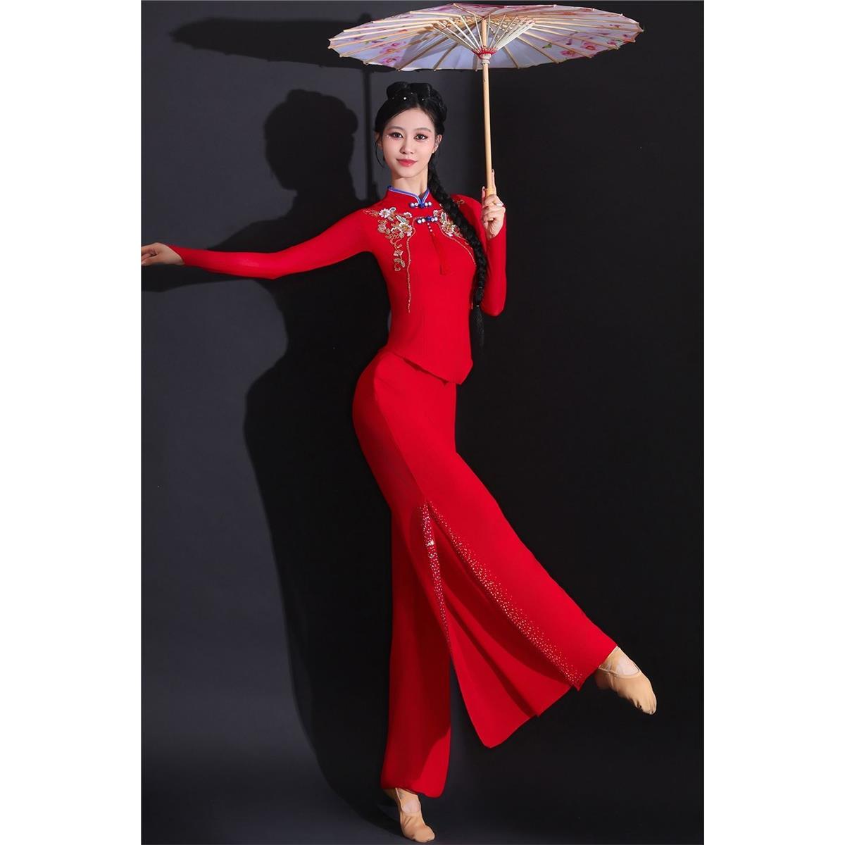 陕北秧歌服红色舞蹈服喜