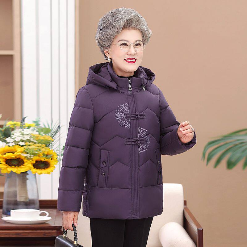 奶奶冬装羽绒棉服加大加