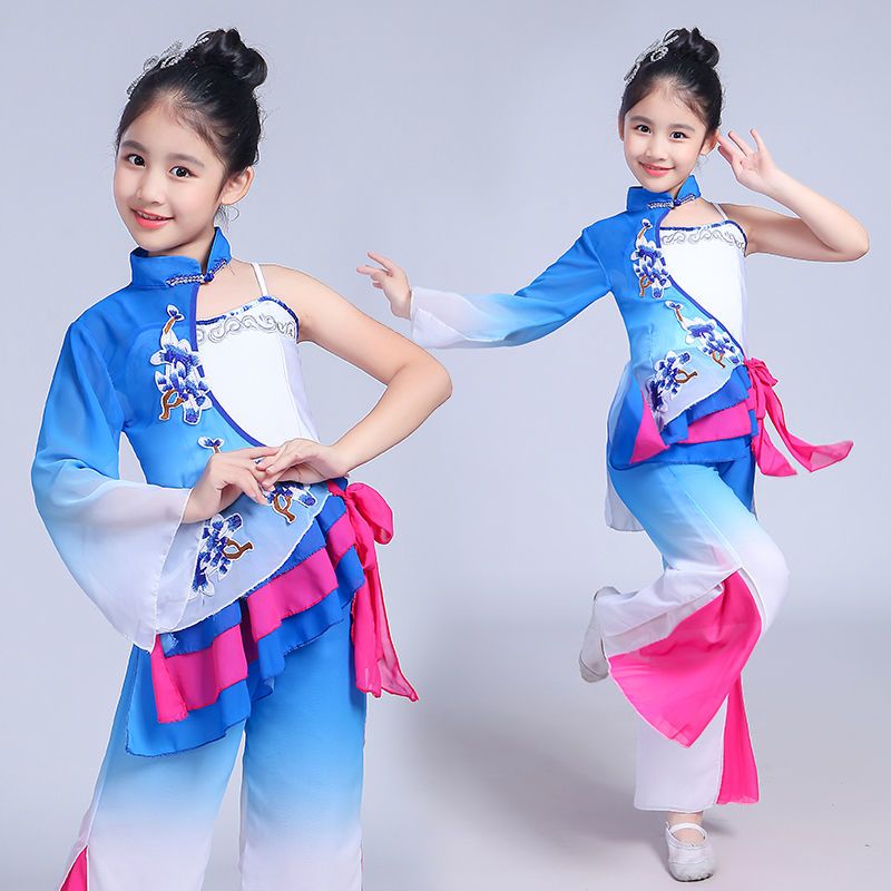 儿童古典舞演出服女中国