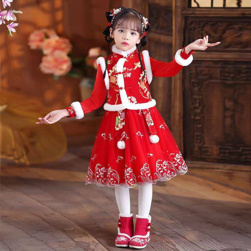 儿童拜年服女童公主裙冬
