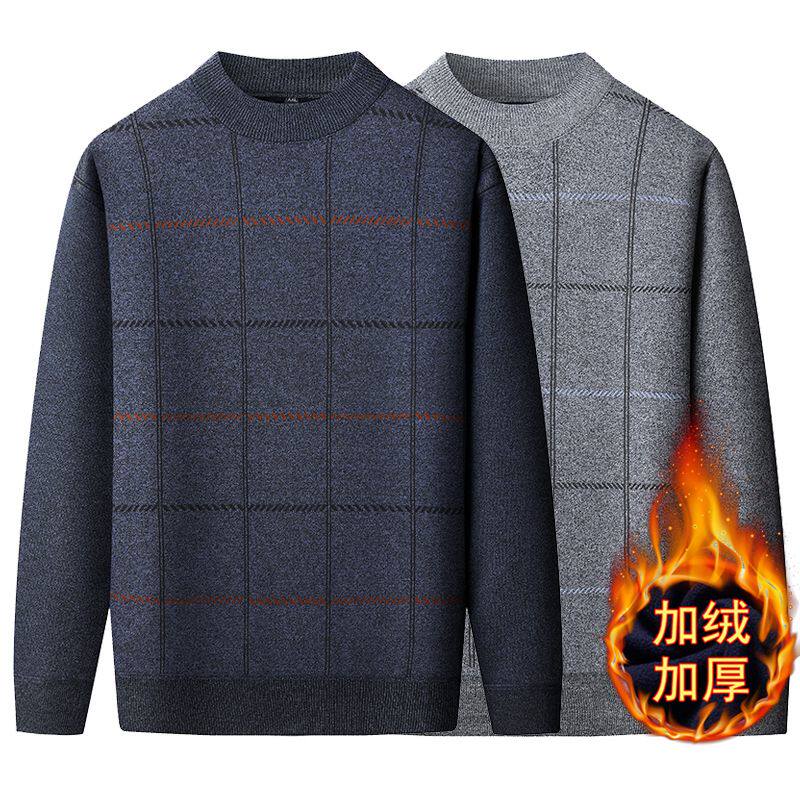 爸爸装秋冬季加绒加厚毛