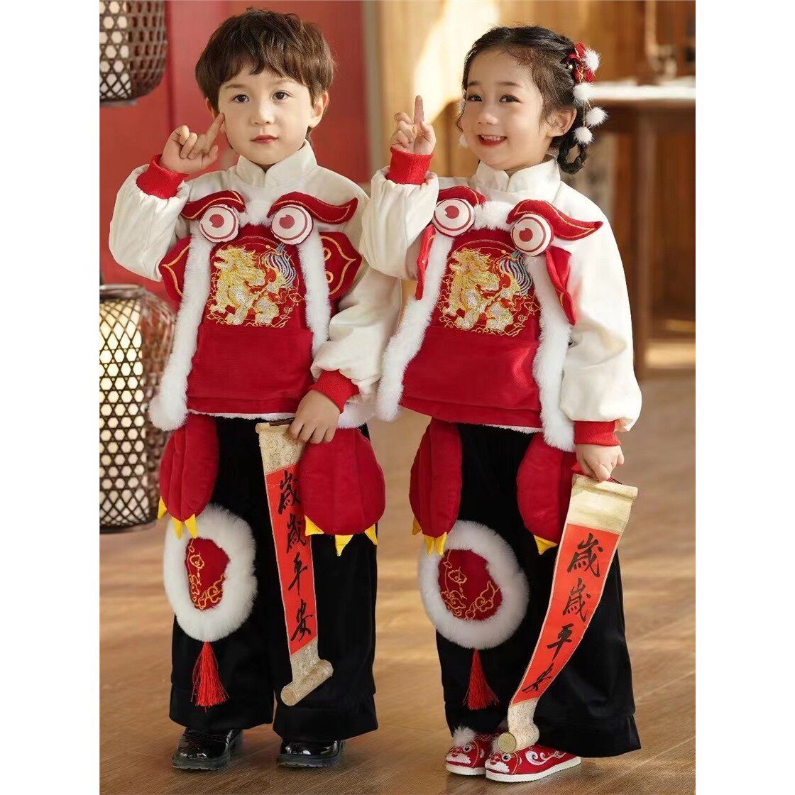 儿童拜年服男童汉服女童