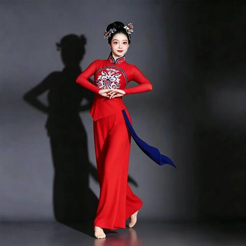 陕北秧歌服扇子舞腰鼓舞