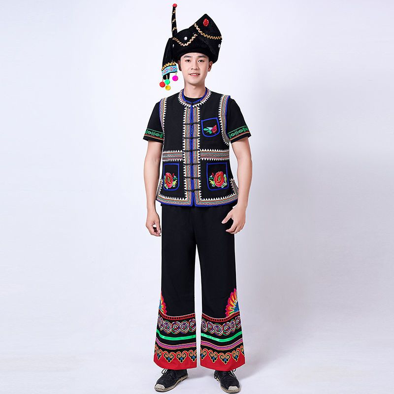 云南彝族男士马甲火把节