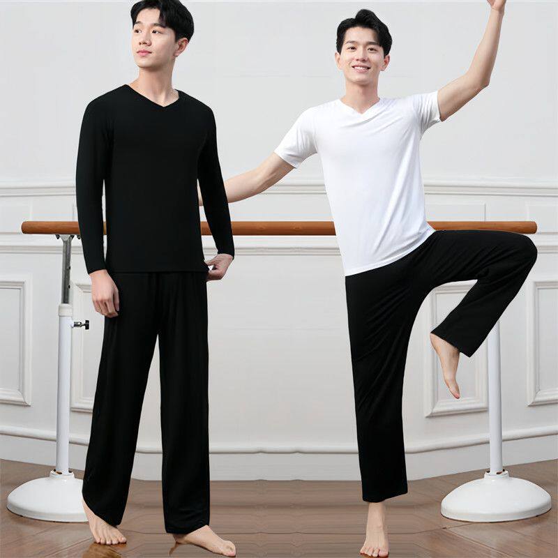 舞蹈艺考形体服男套装中