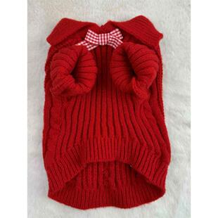 宠物衣服狗狗秋冬款保暖蝴蝶结泰迪狗幼犬比熊小型犬编织毛衣