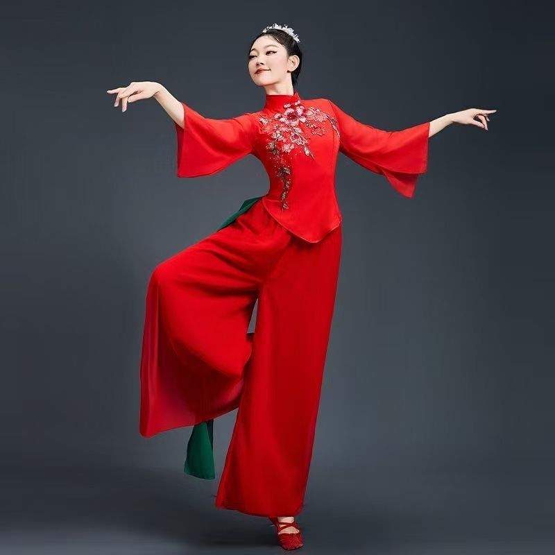 新款秧歌演出服中国扇子