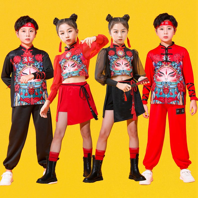儿童中国风演出服啦啦操