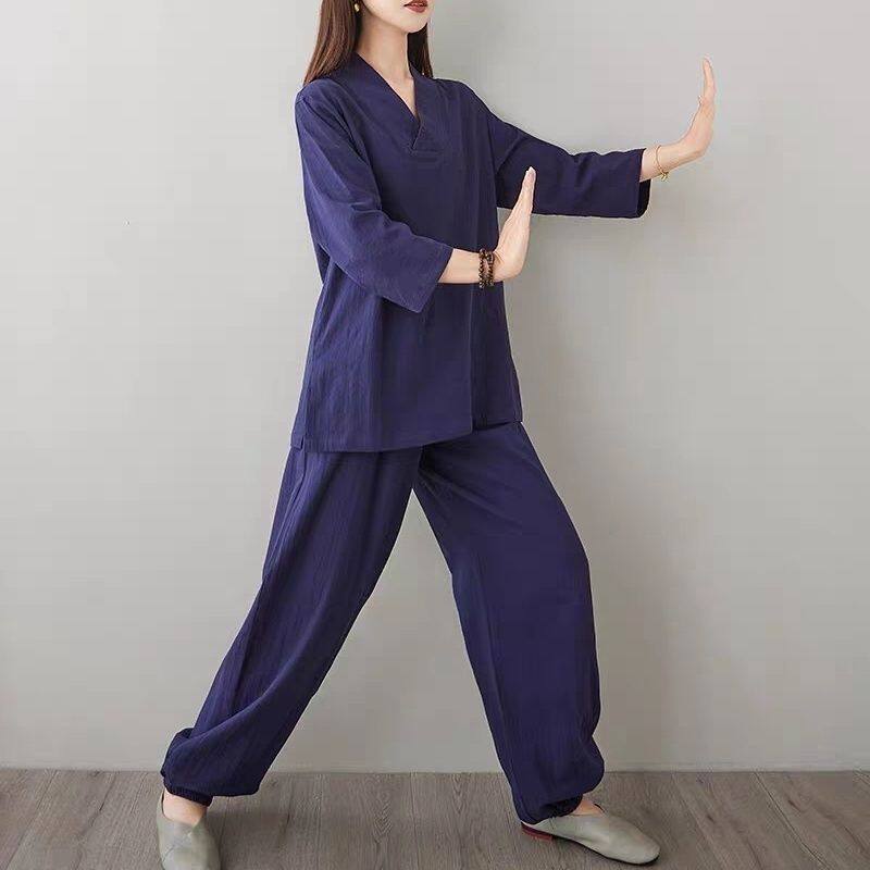 七分袖长裤套装禅修服瑜