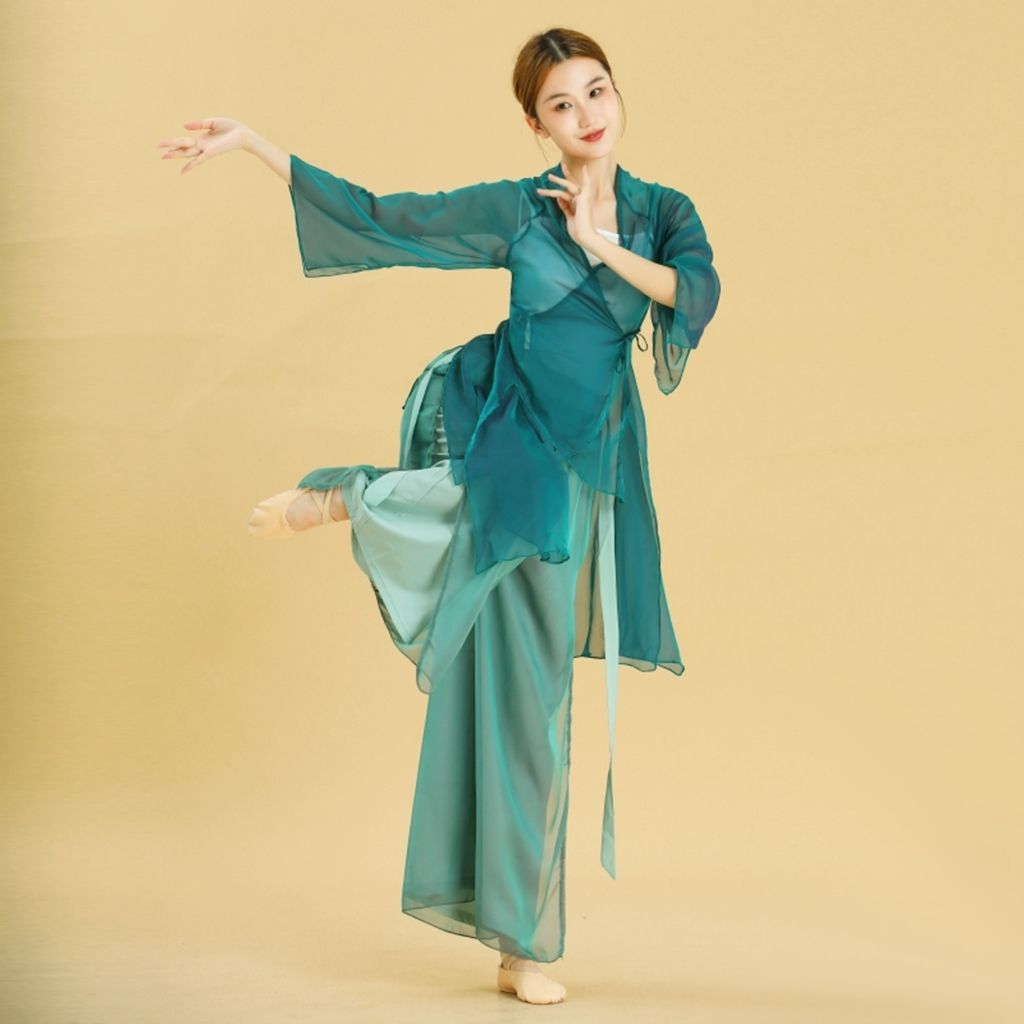 中长款古典舞蹈服飘逸纱