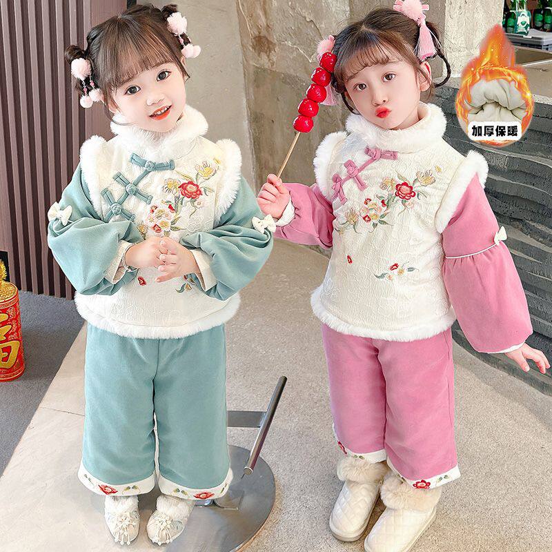 女童汉服加绒加厚拜年服