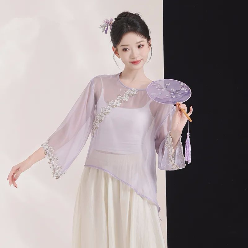 古典舞服练功服七分袖纱