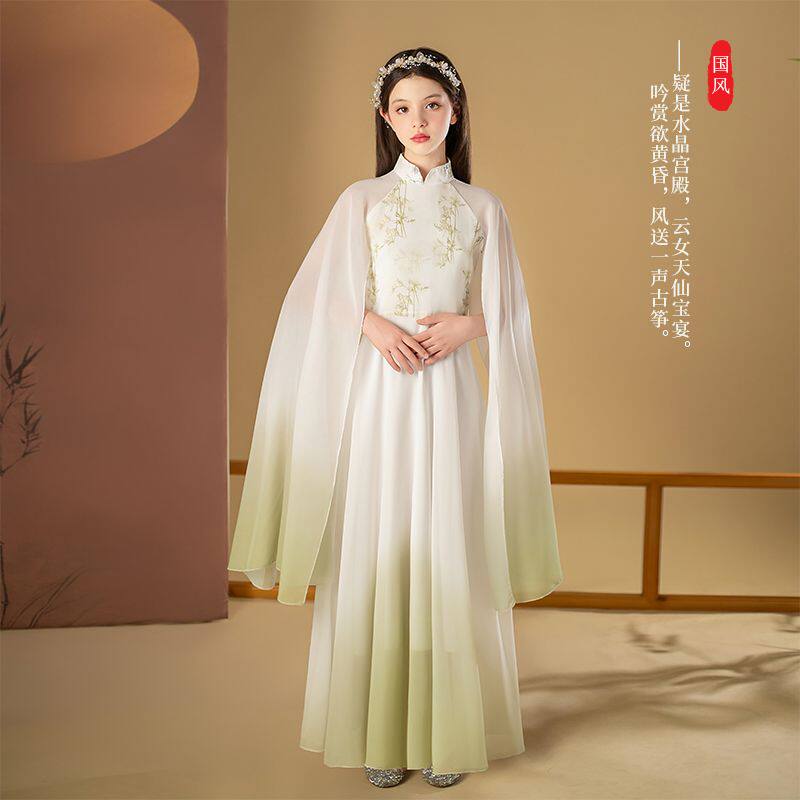 超仙女童古筝演出服中国
