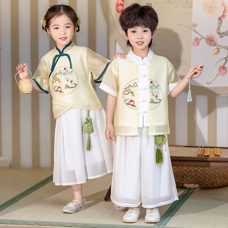 儿童汉服男童夏季套装女