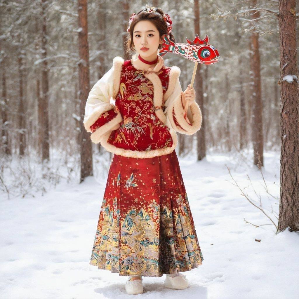 儿童汉服女童冬装新款马