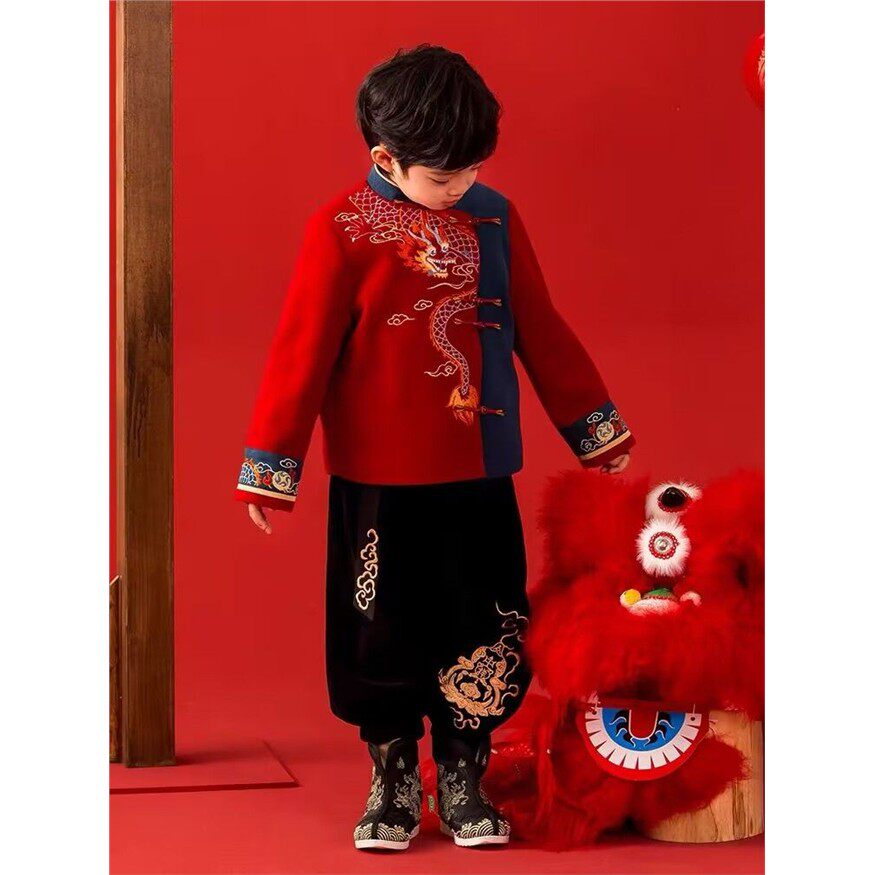 汉服拜年服男童冬季儿童