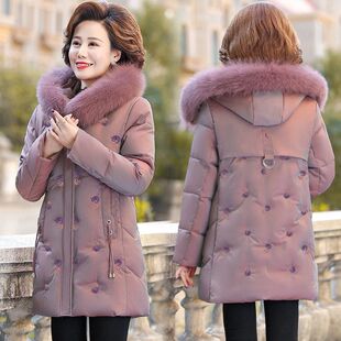 妈妈冬装新款棉衣加厚外套羽绒棉服中老年女装加绒棉袄反季清仓厚