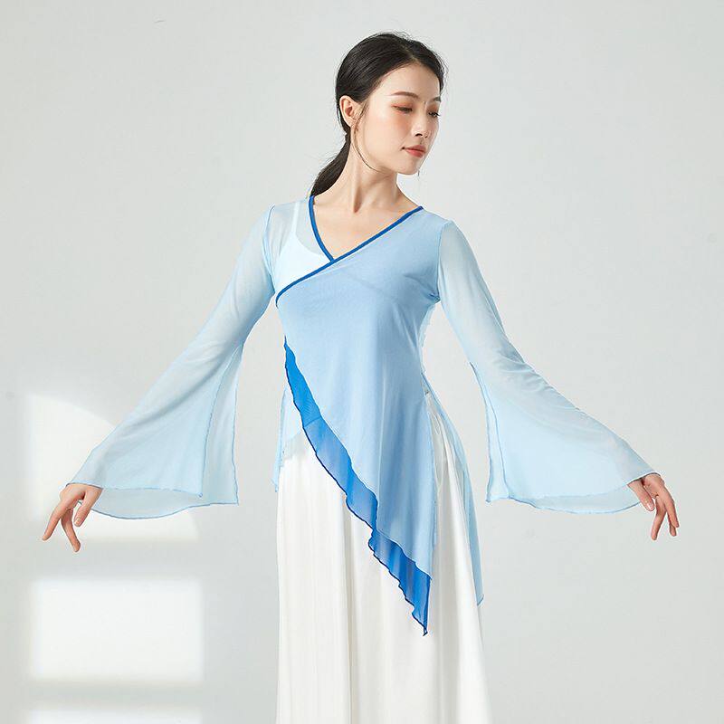 古典舞上衣女练功服撞色