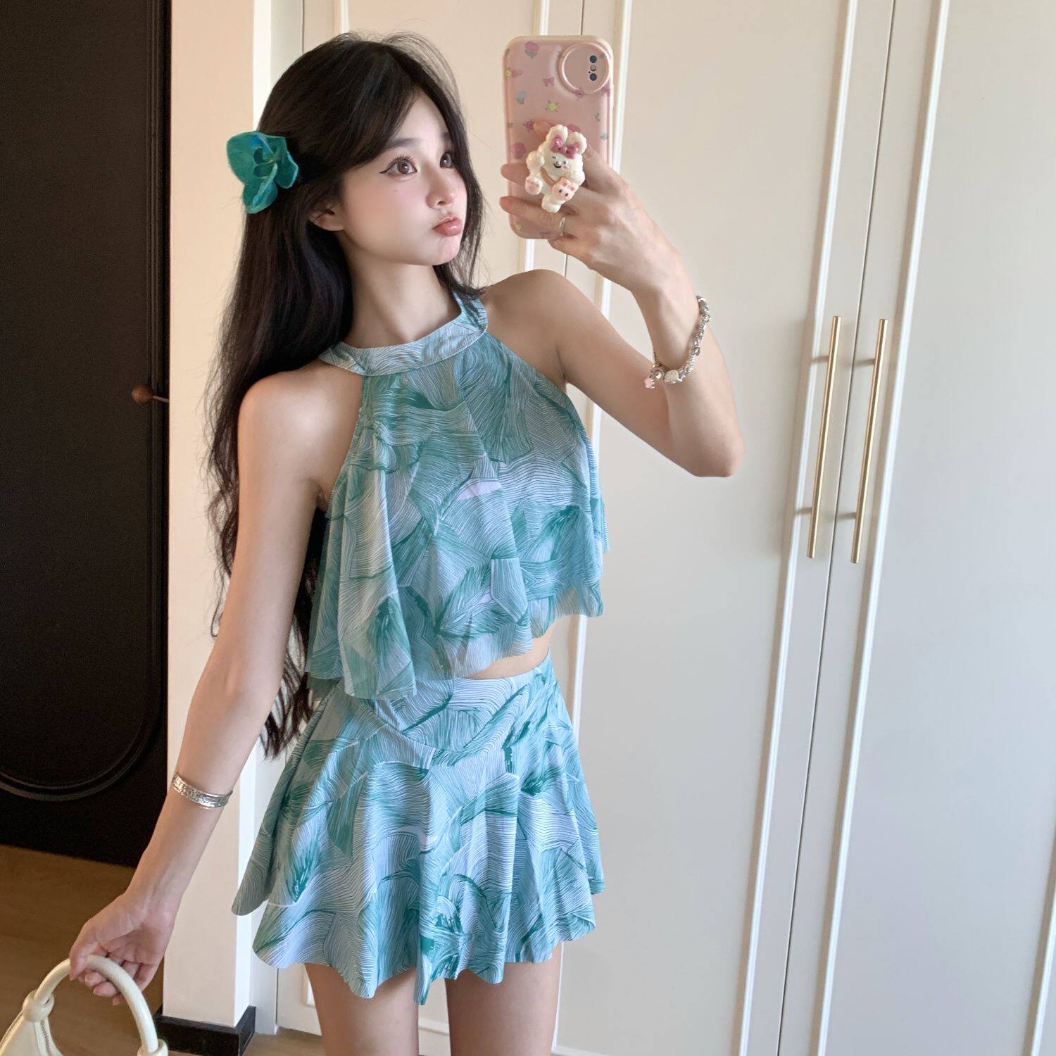 新款超仙泳衣女分体裙式