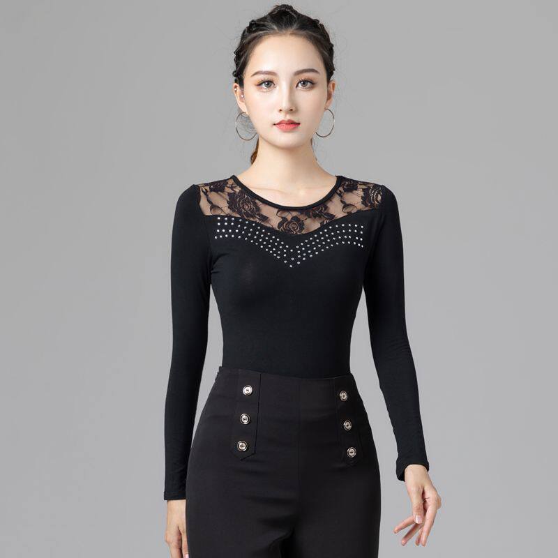 拉丁舞服装女成人秋冬长
