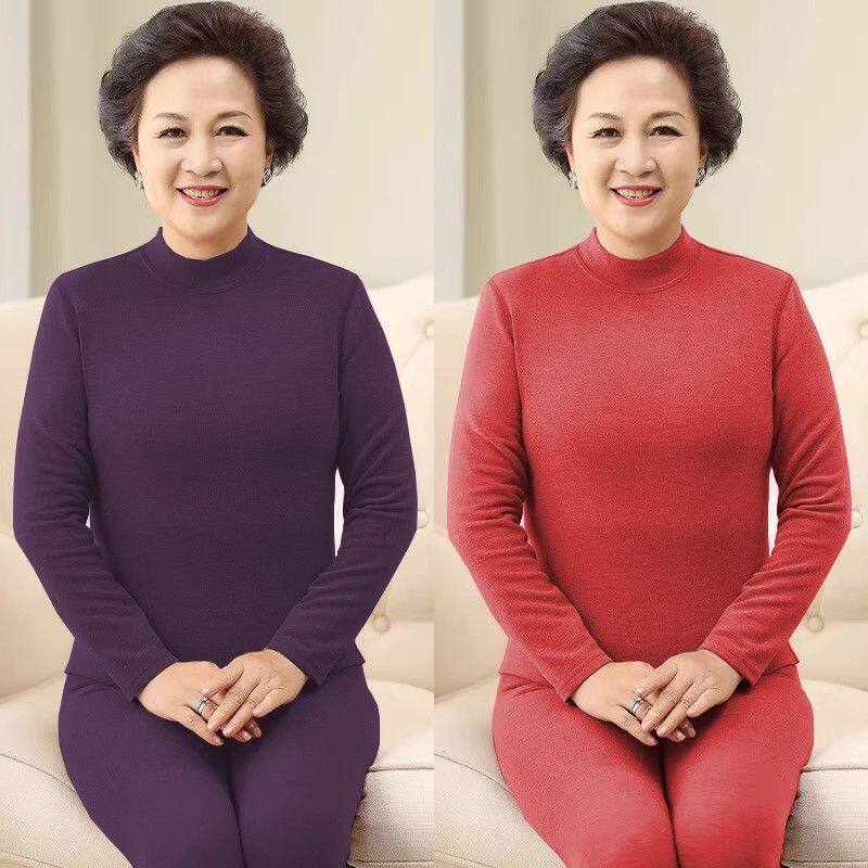 胖妈妈双面德绒高领保暖