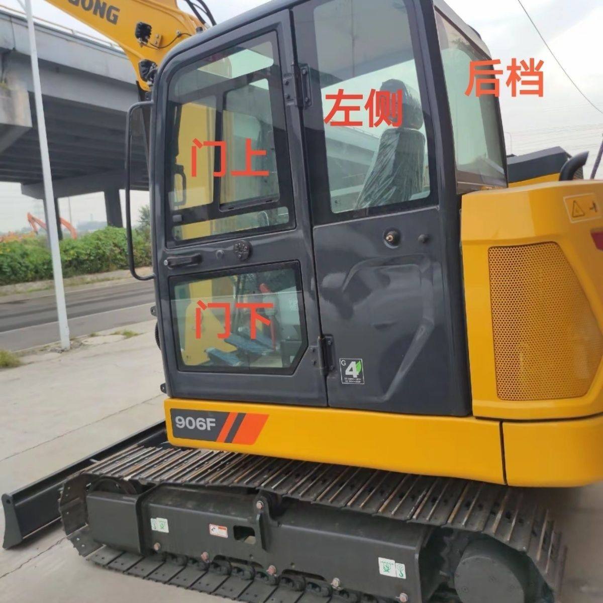 柳工新款国四906F挖掘机钩机玻璃前挡风左推拉门下挡钢化玻璃