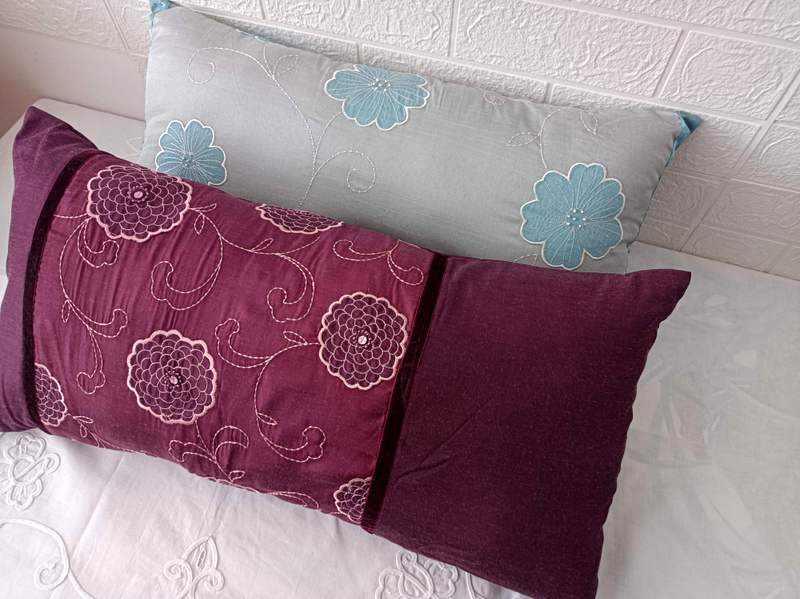 外贸刺绣绣花腰枕靠枕套