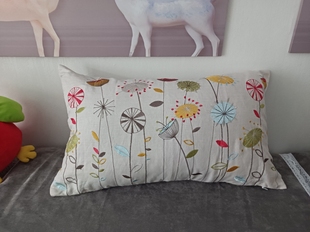 外贸纯亚麻绣花腰枕套抱枕30x60cm沙发办公卧室颈枕