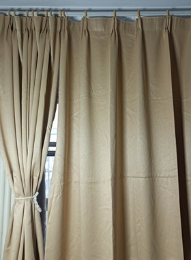 简约北欧加厚物理遮光隔热窗帘成品客厅卧室清仓甩卖奶茶色