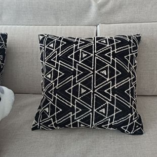 外贸金丝绒双面刺绣抱枕套靠垫套沙发靠枕50x50cm不含芯