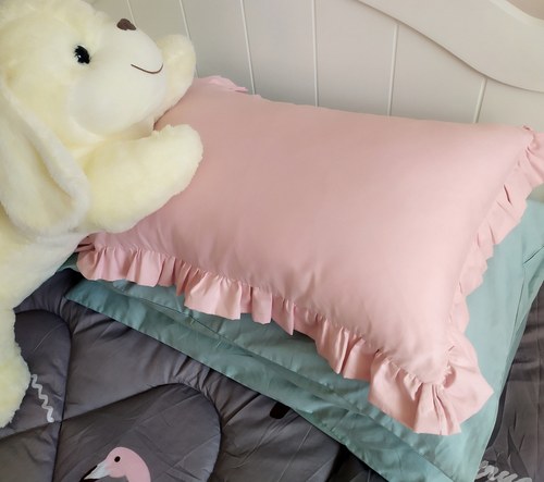 纯棉荷叶边双层45x45cm靠垫套