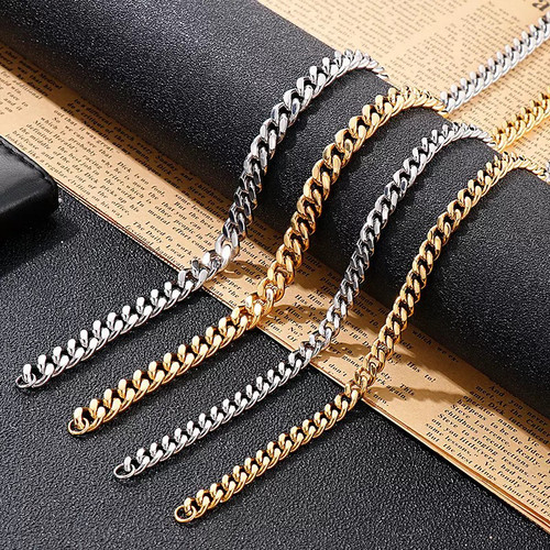 men golden chains cuban fashion necklace rapper punk hiphop