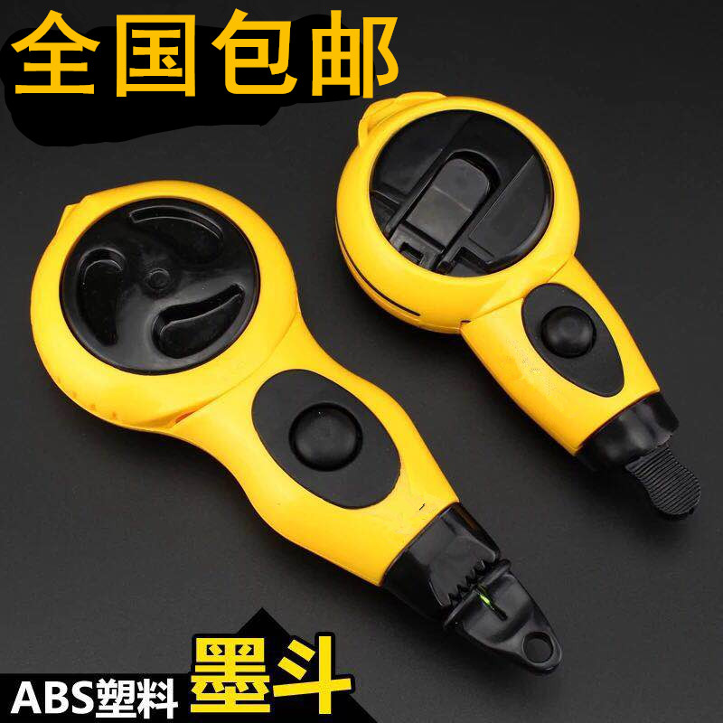 线长30米自动墨斗手动自动划线器 塑料墨斗 木支架古堡石装钞外在