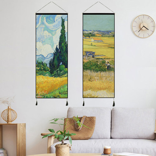 文艺油画布艺挂画背景布装饰壁画出租屋装修定制挂毯布艺挂布