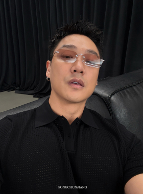 SONGCRAFT 老钱无框墨镜轻奢高级感男士真尼龙镜片太阳镜商务百搭