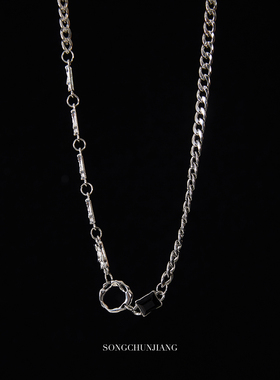 明星同款不规则圆环拼接项链