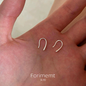 S999纯银耳钉水滴素圈耳环养耳洞耳饰睡觉不用摘百搭精致2026新款