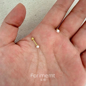S925纯银mini耳钉女温柔风小圆球形新款 拧螺丝扣养耳洞耳骨钉耳饰
