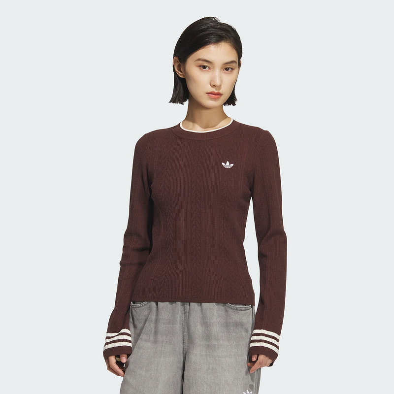 Adidas阿迪达斯三叶草女装2025冬季新款 SWEATER套头卫衣KS5966