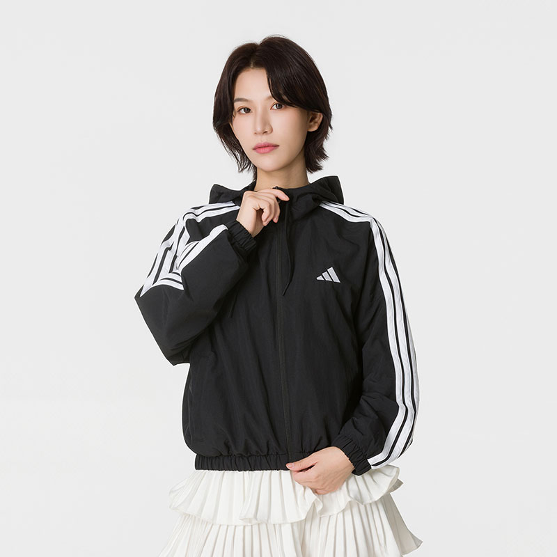 Adidas阿迪达斯女装2026秋季新款W 3S WV WB梭织连帽外套KF8430