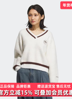 Adidas阿迪达斯三叶草女装2025冬季新款HTTH SWEATER卫衣KC2687