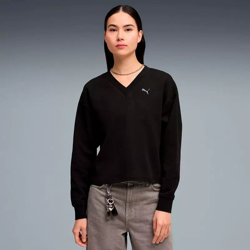 Puma彪马女装2026年春季新款ESS ELEVATED运动休闲针织卫衣694093