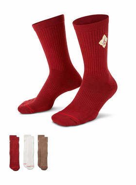 Nike耐克男袜女袜2025冬季新款U J ED POLY CREW 3PR运动袜IR0197