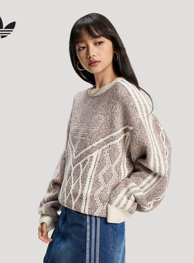 Adidas阿迪达斯三叶草男装女装2025冬季新款运动休闲针织衫KT0692