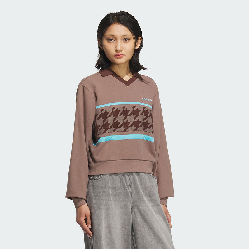 Adidas阿迪达斯三叶草女装2025冬季新款HTTH SWEAT套头卫衣KC2690