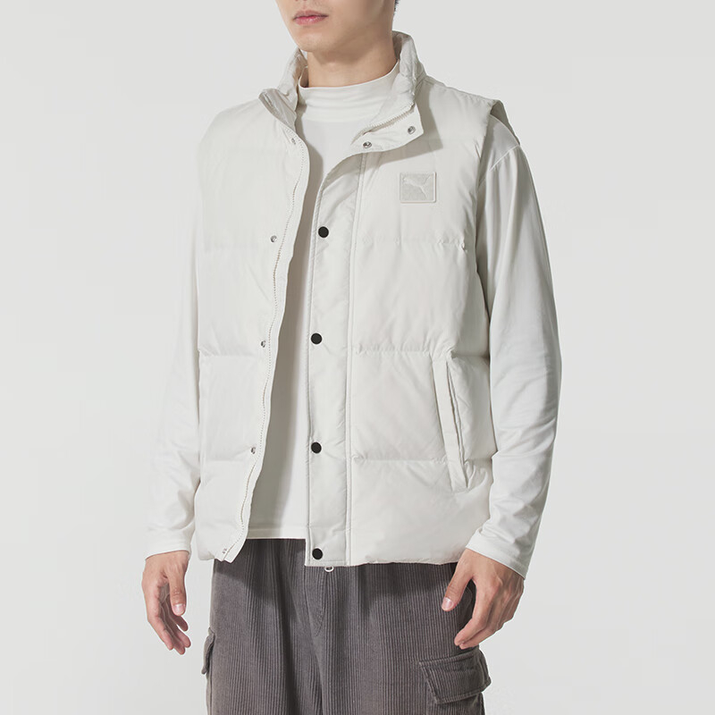 PUMA彪马男装2025冬季新款 Button Down Vest 保暖羽绒马甲635755