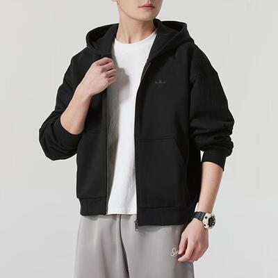 Adidas阿迪达斯三叶草男装2025春季新款ESS FZ HD运动外套JC9579
