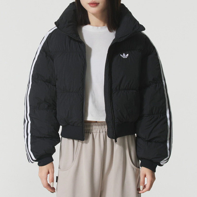 Adidas阿迪达斯三叶草女装2025冬季新款CROPPED PUFF棉服JX2970