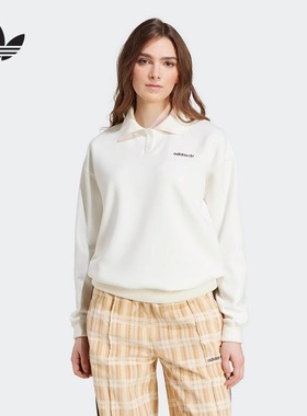 Adidas阿迪达斯三叶草女装冬季新款SUEDE SWEAT卫衣IX7417