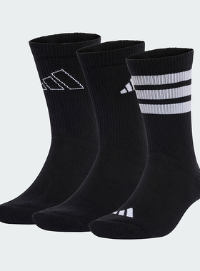 Adidas阿迪达斯男袜女袜2025秋季新款LOGO PACK 3PP中帮袜JI6315